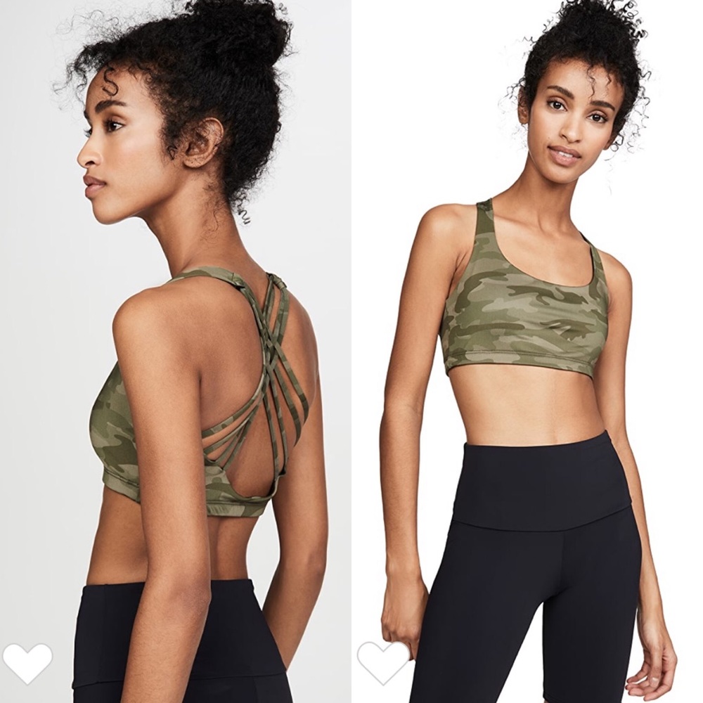 Onzie Yoga Chic Sports Bra Moss Camo Green Sz M